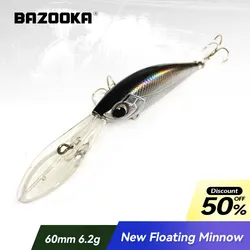 Bazooka Minnow Flotante – JerkBait Popper, señuelo duro para lubina