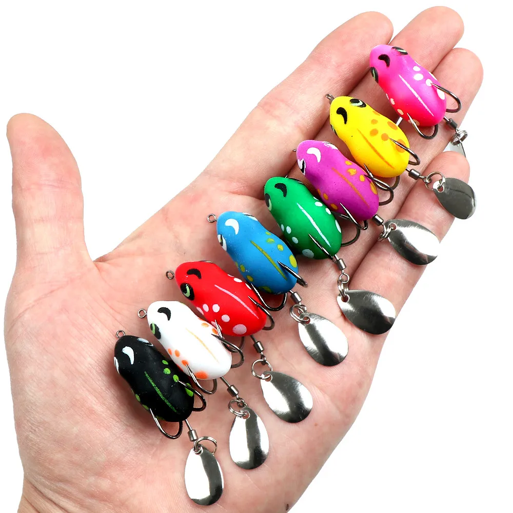 Señuelo rana suave TopWater artificial para pesca con anzuelos dobles - imagen 4