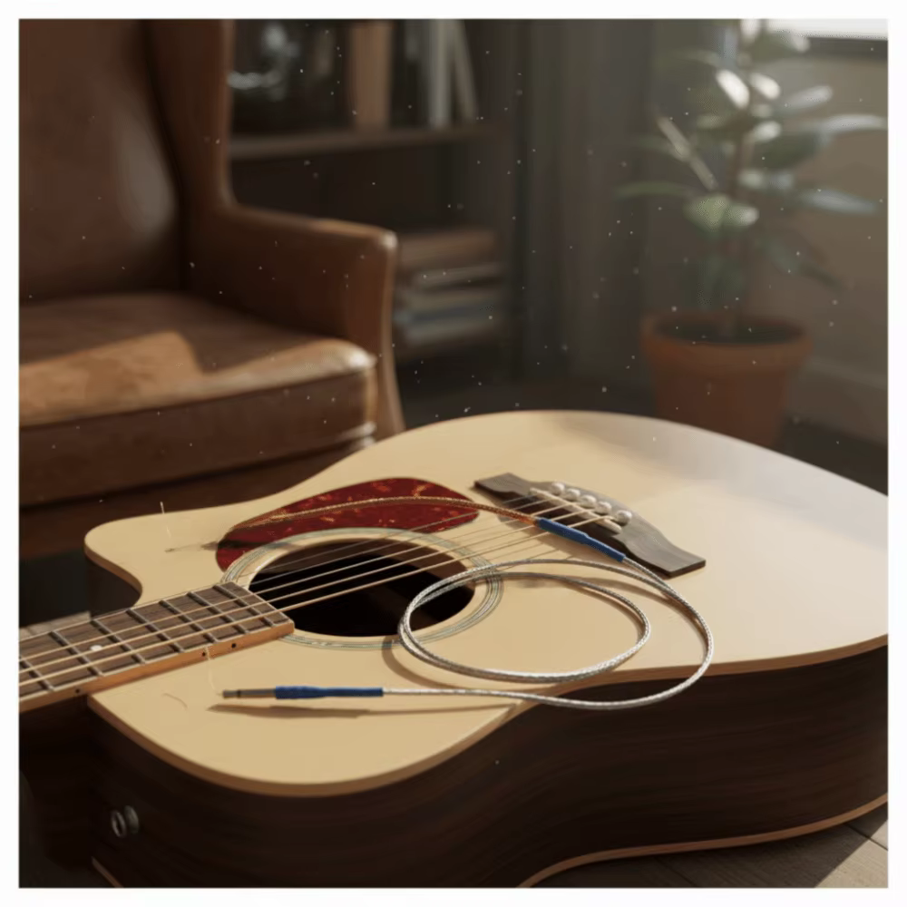 Pastilla piezoeléctrica para guitarra acústica con cable y conector - imagen 3
