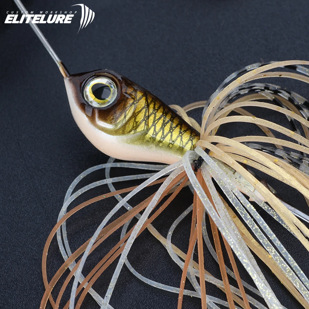 Spinnerbait EliteLure CF-S doble paleta lentejuelas lubina - imagen 4