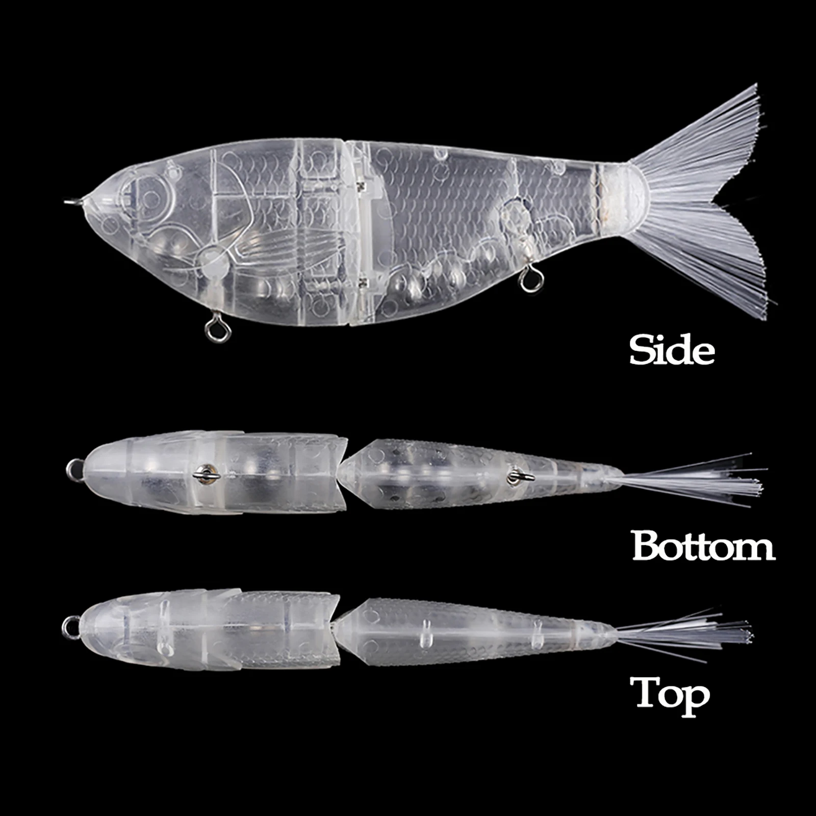 Chan'sHuang Swimbait sin pintar, cola de cepillo, que se hunde - imagen 3