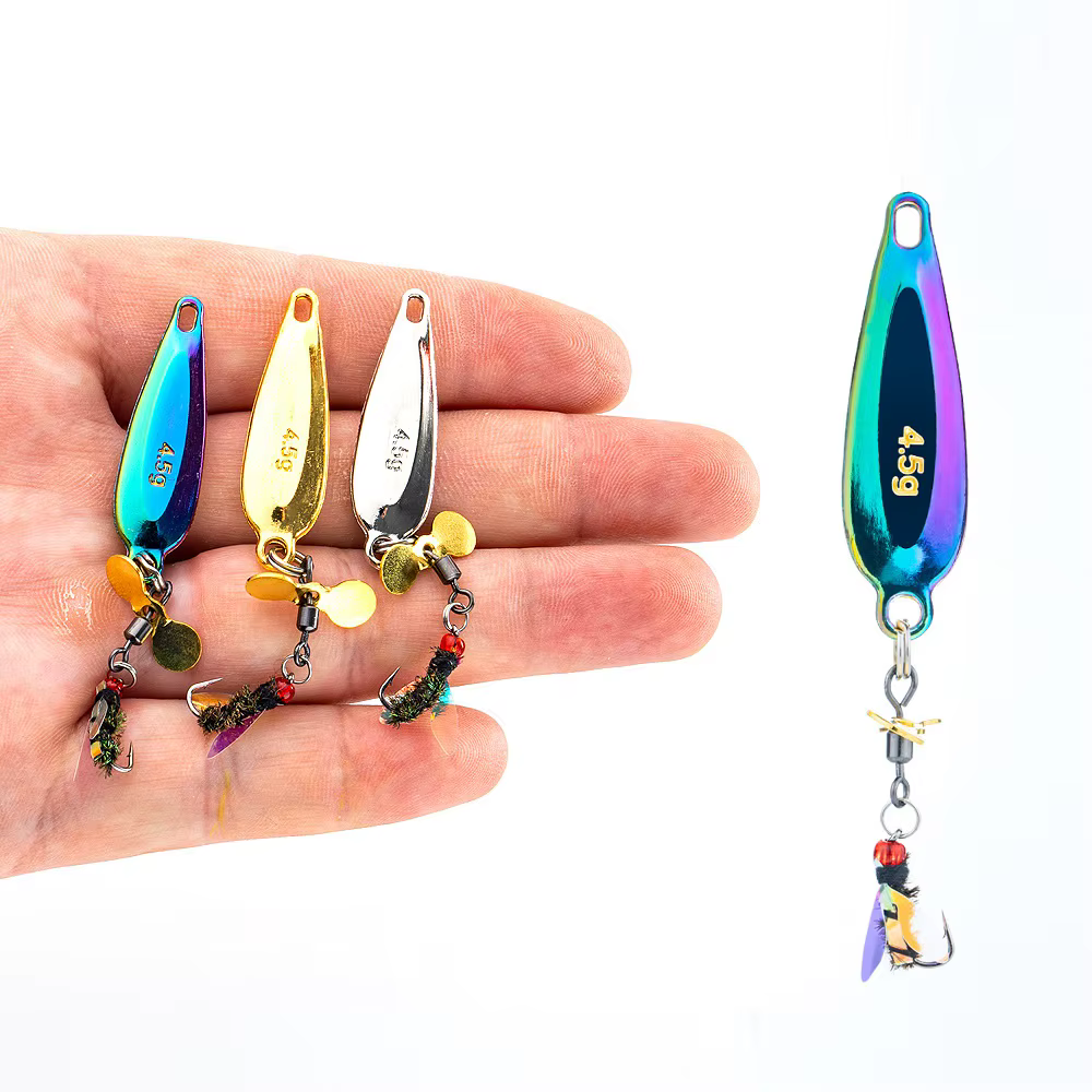 Señuelo Micro Spinner con paleta giratoria – Melón Blanco - imagen 3