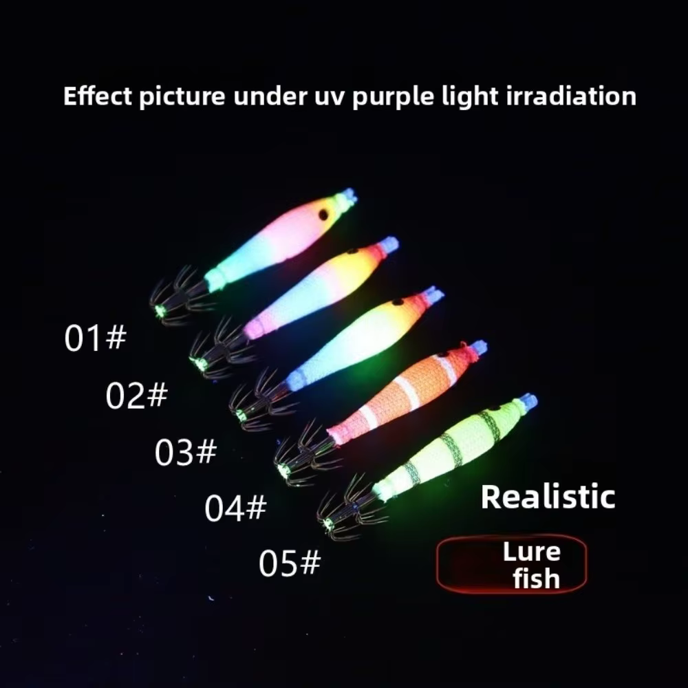 Jig para calamar luminoso – Señuelo UV con forma de gamba - imagen 2