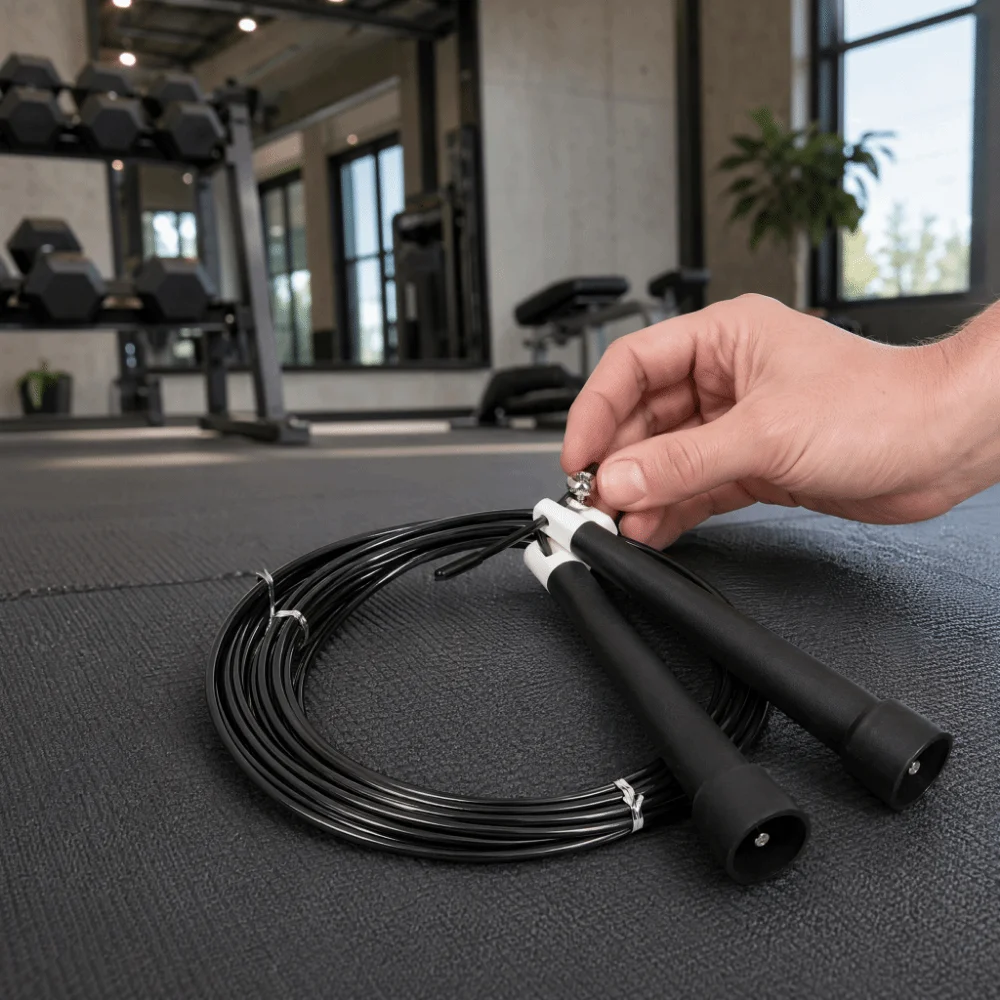 Cuerda de saltar acero con PVC anti-enredos y longitud ajustable - imagen 5