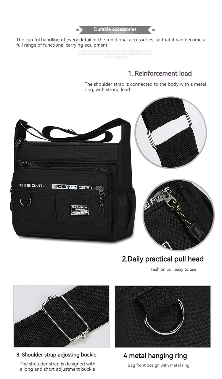 SHIQIAN bolso cruzado hombre gran capacidad múltiples bolsillos moda - imagen 4
