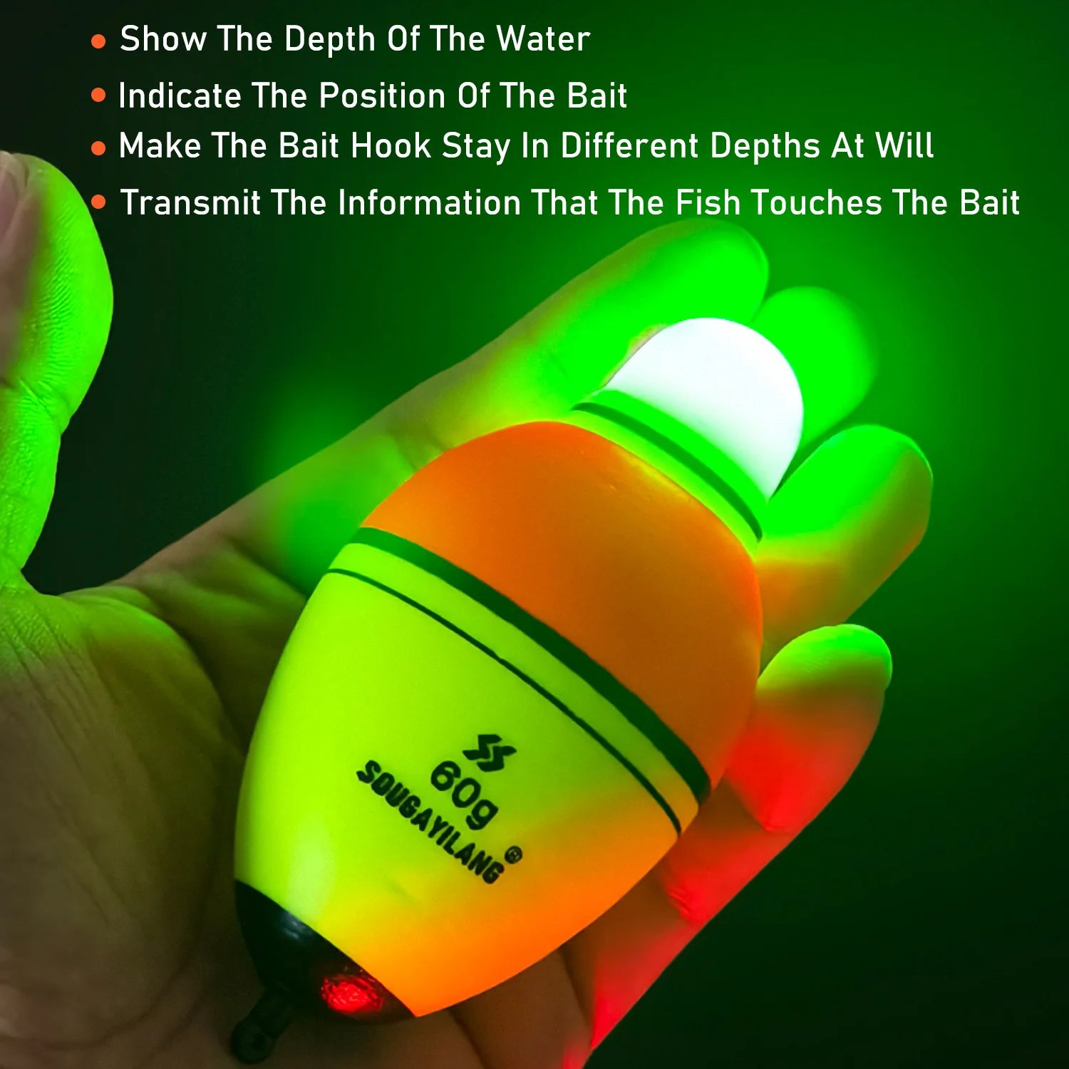 Uso del flotador luminoso en entorno de pesca marina