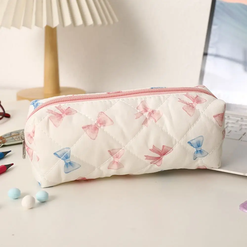 Bolsa para bolígrafos floral con lazo simple, organizador portátil - imagen 2