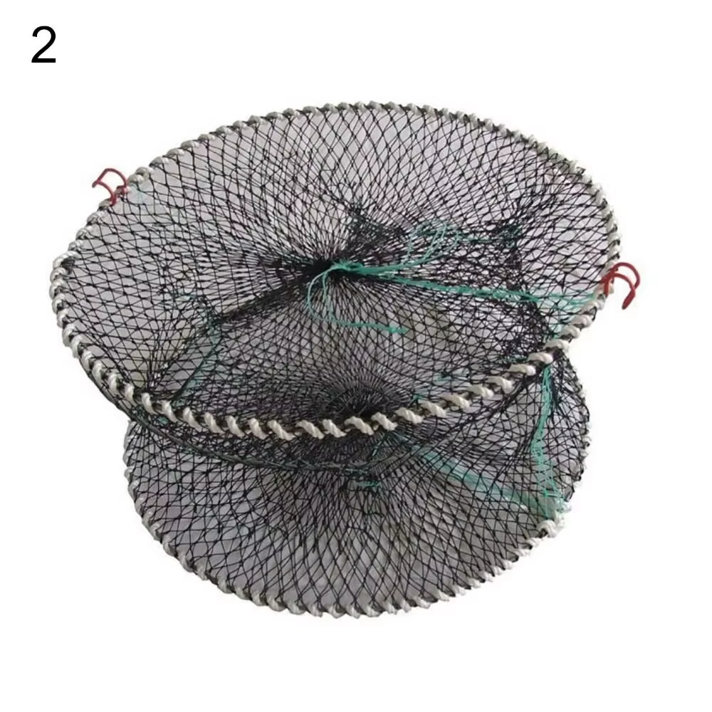 Jaula plegable cangrejos camarones resorte – tres orificios, redonda - imagen 3