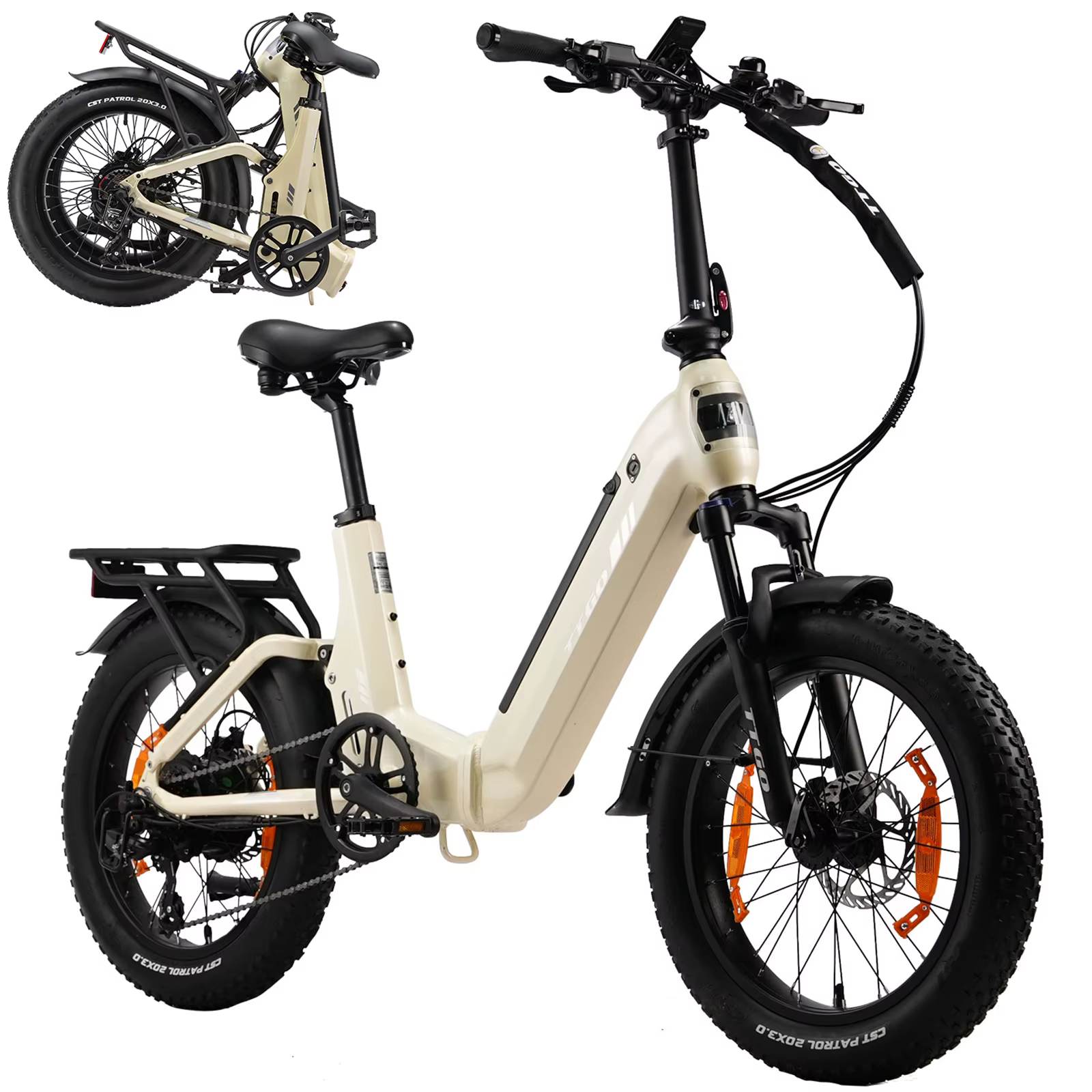 Bicicleta Eléctrica Plegable de Montaña con Neumáticos Gruesos 20"