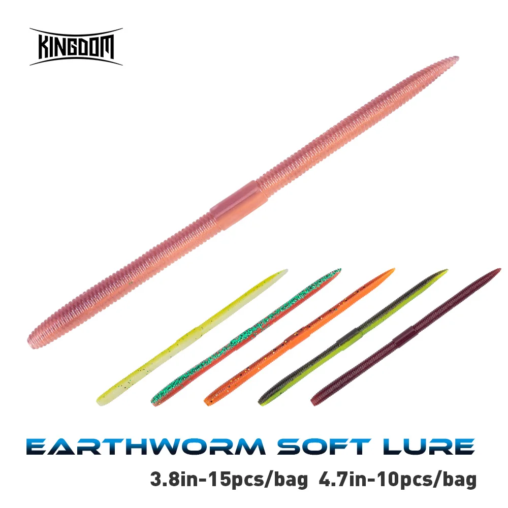 Kingdom Earthworm Señuelo Blando Hundimiento Lento Lubina Plano