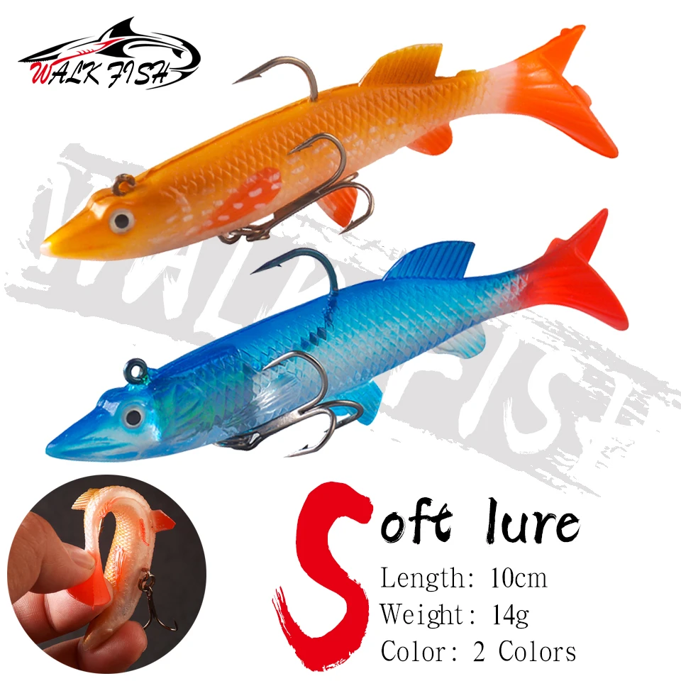 Walk Fish Swimbait señuelo blando hundimiento con jig head y cola T