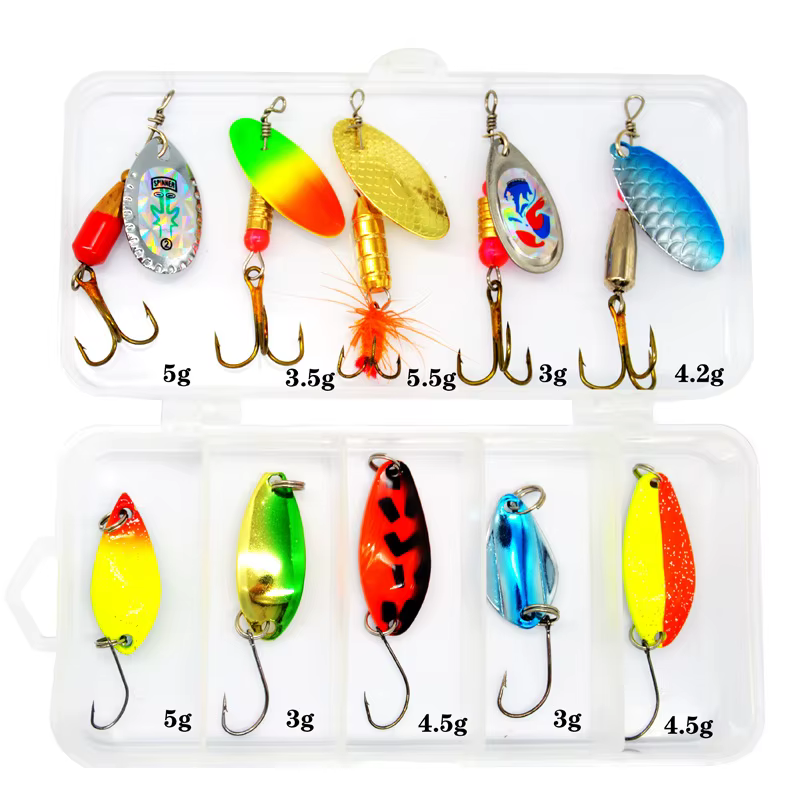Kit cucharas giratorias coloridas – Señuelos artificiales para pesca - imagen 3