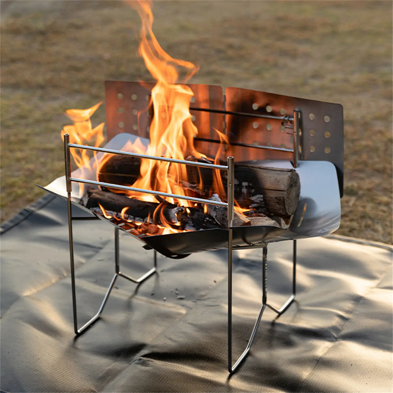 Pantalla protectora plegable A4 de acero inoxidable antiviento - imagen 2