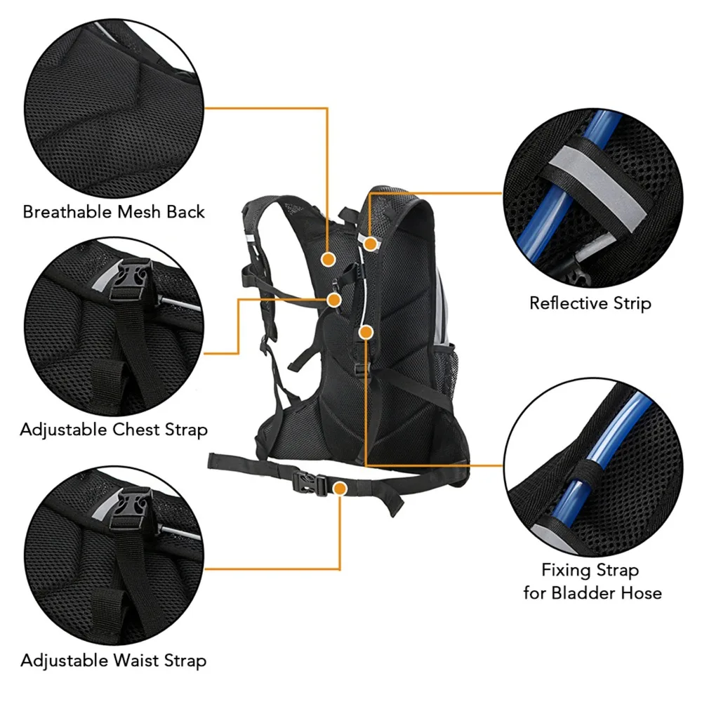 Mochila de hidratación ligera con alta visibilidad reflectante - imagen 2