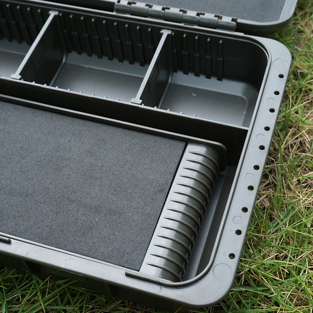 Caja de pesca portátil Hirisi W521, multicompartimento para aparejos - imagen 4