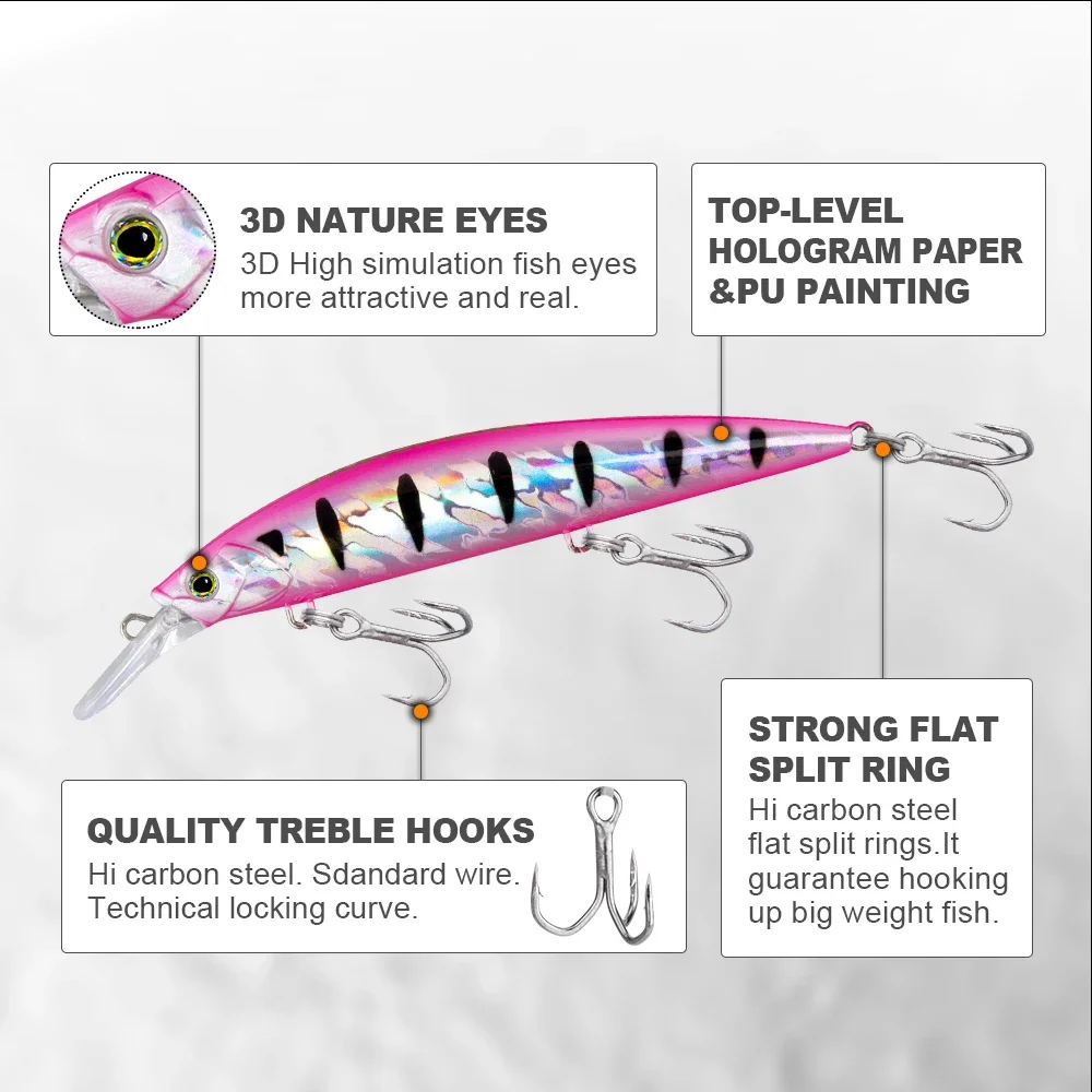 GREENSPIDER Wobbler pececillo de ABS — señuelo duro para spinning - imagen 3