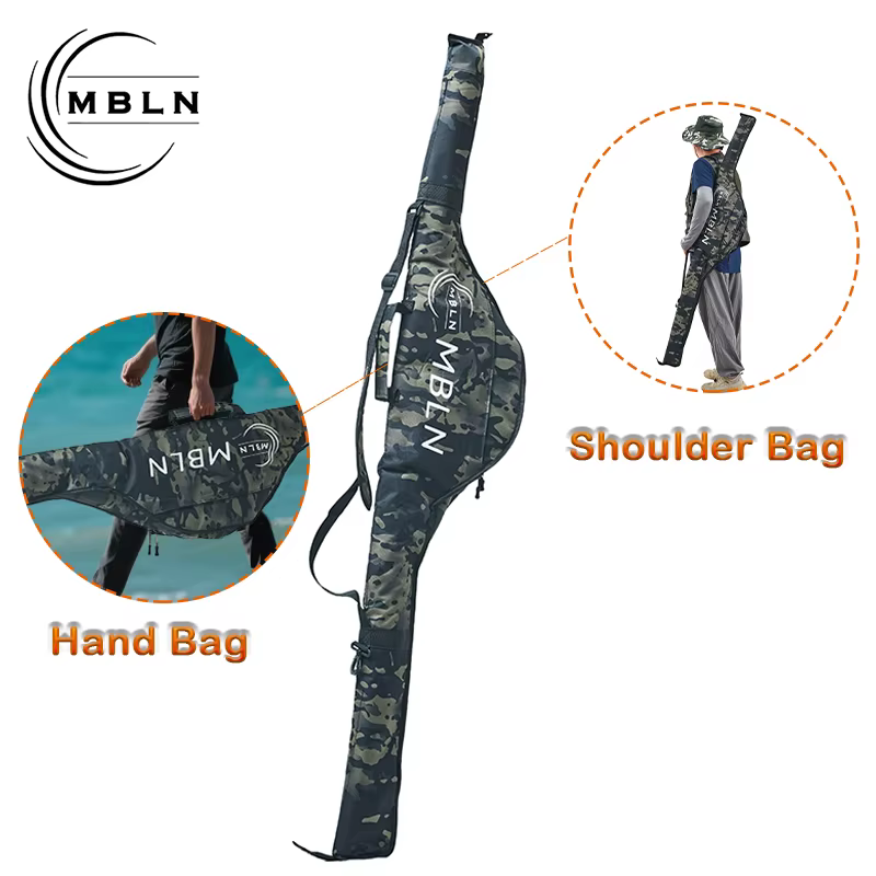 Bolsa plegable para caña de pescar con asa y bandolera - imagen 3