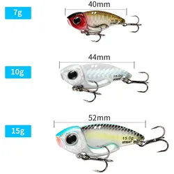 Señuelo VIB de metal para pesca con anzuelos triples