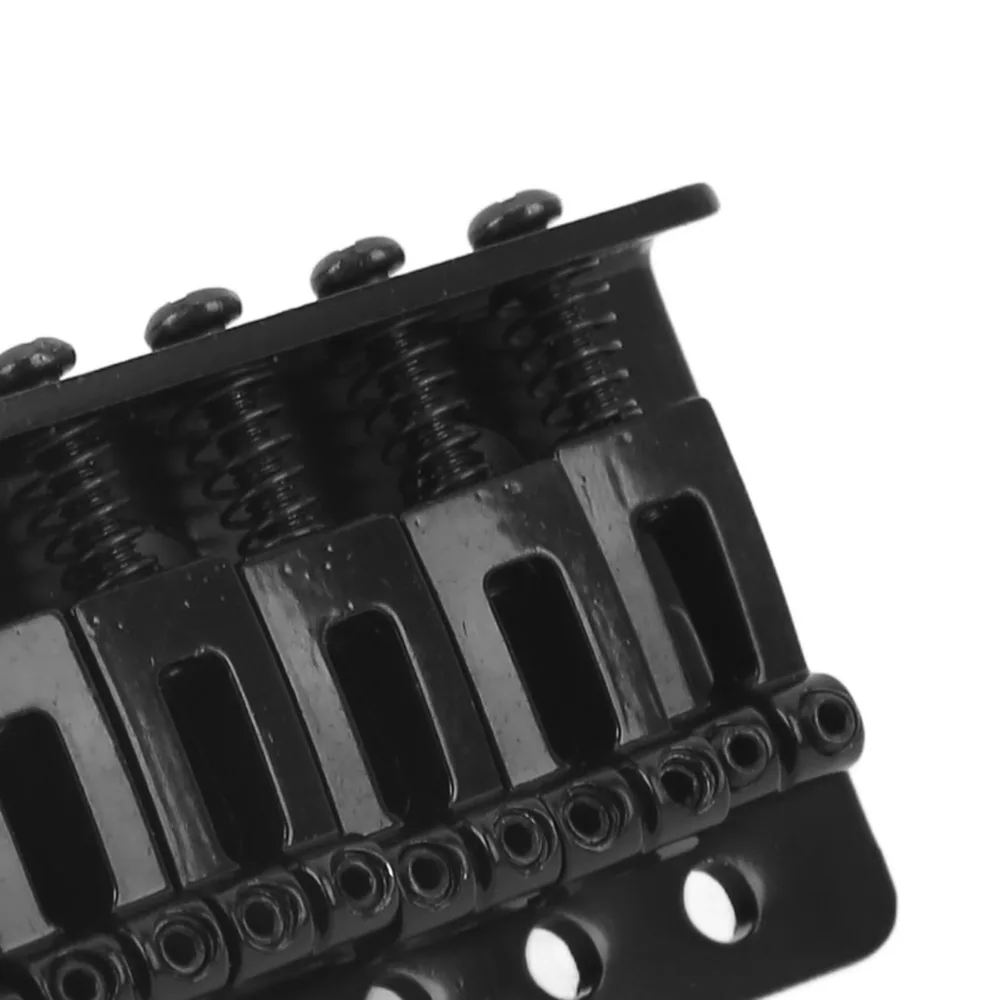 Puente de trémolo de guitarra con 6 cuerdas metálico negro/plateado - imagen 2
