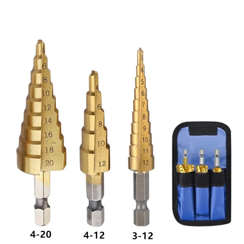 Broca escalonada HSS Pagoda 4-20mm - Vástago hexagonal para metal y madera - imagen 4