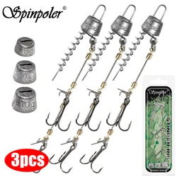 Spinpoler Rig con plomo y anzuelo triple 3X para vinilo shad