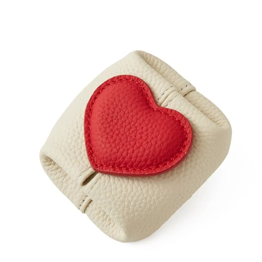 Monedero de piel de vaca con forma de corazón - imagen 3