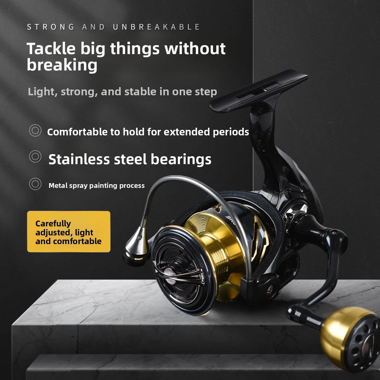Carrete de spinning QAJTAO de metal para pesca ligera a distancia - imagen 3
