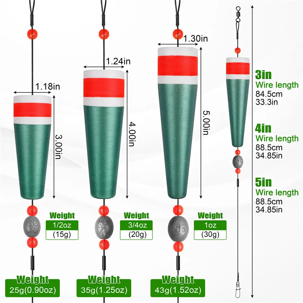 Corcho Popping lastrado con líder para pesca jig en agua salada - imagen 2