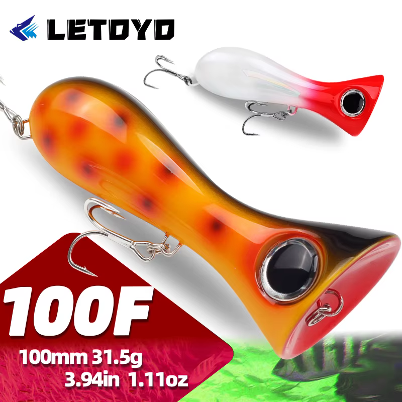 Popper LETOYO 100 mm – Señuelo de superficie para depredadores marinos