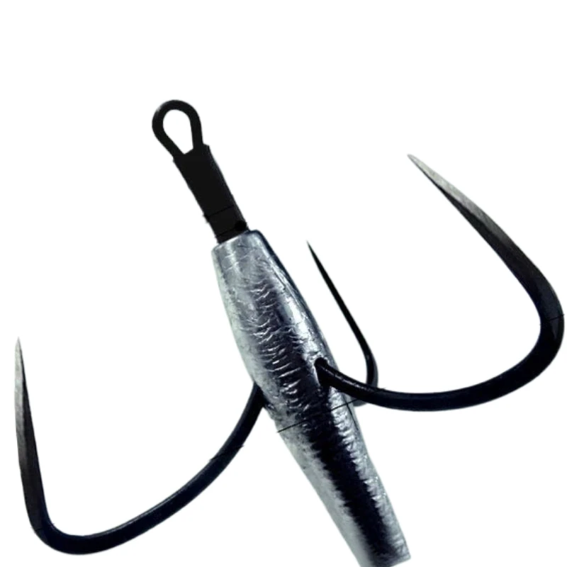 Anzuelos triples Jig Head de acero alto carbono con cuchilla
