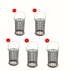 Alimentador giratorio de jaula de metal para pesca al aire libre
