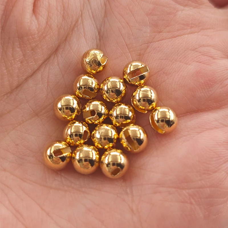 Cuentas ranuradas de tungsteno para atado de ninfas trucha - imagen 2