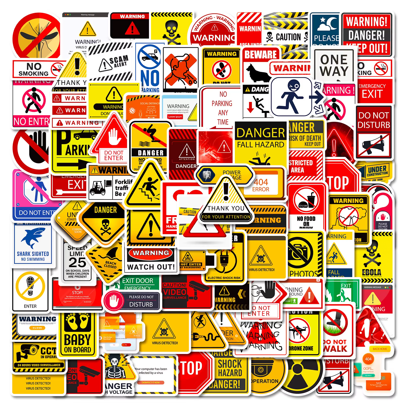 Pegatinas Danger Banning – Advertencia Vintage para Pesca