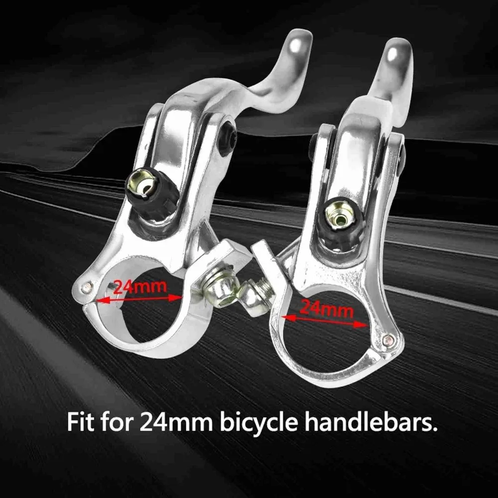 Manetas de freno aluminio 24mm para MTB – Negro/Plateado - imagen 2