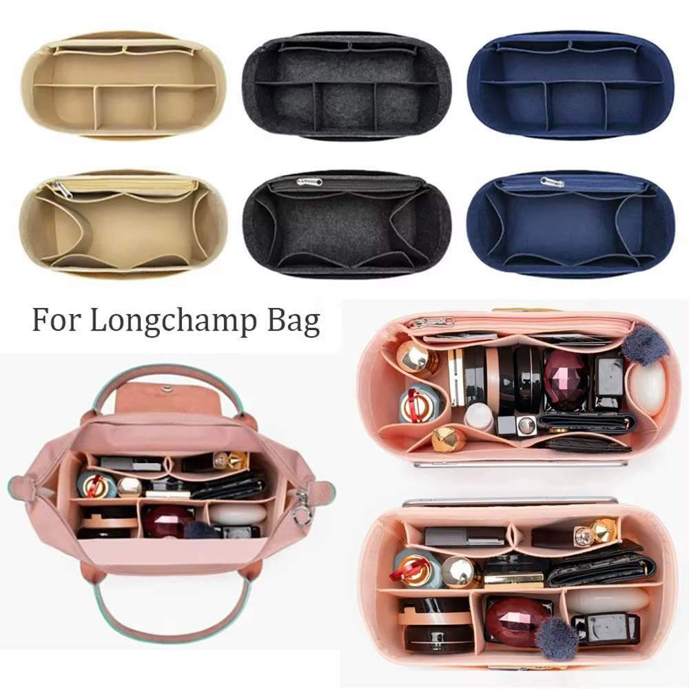 Longchamp organizador de bolso interior de fieltro duradero - imagen 5