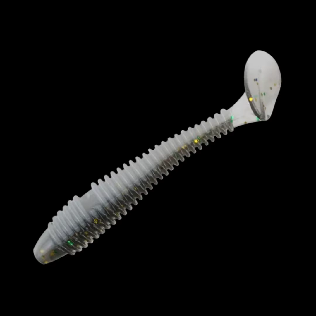 Mini Swimbait de vinilo cola en T – Cebo blando para lucio y sábalo - imagen 2
