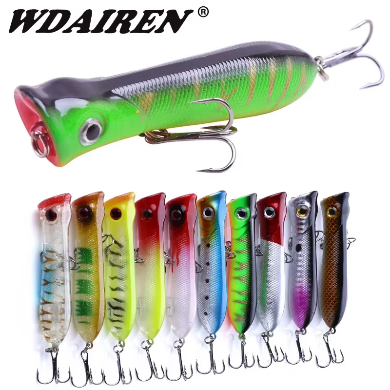 Popper flotante 11.5g 80mm – Señuelo artificial duro con anzuelos #6 - imagen 4