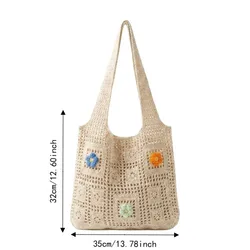 Bolsa de pesca de paja estilo bohemio bandolera ligera y amplia
