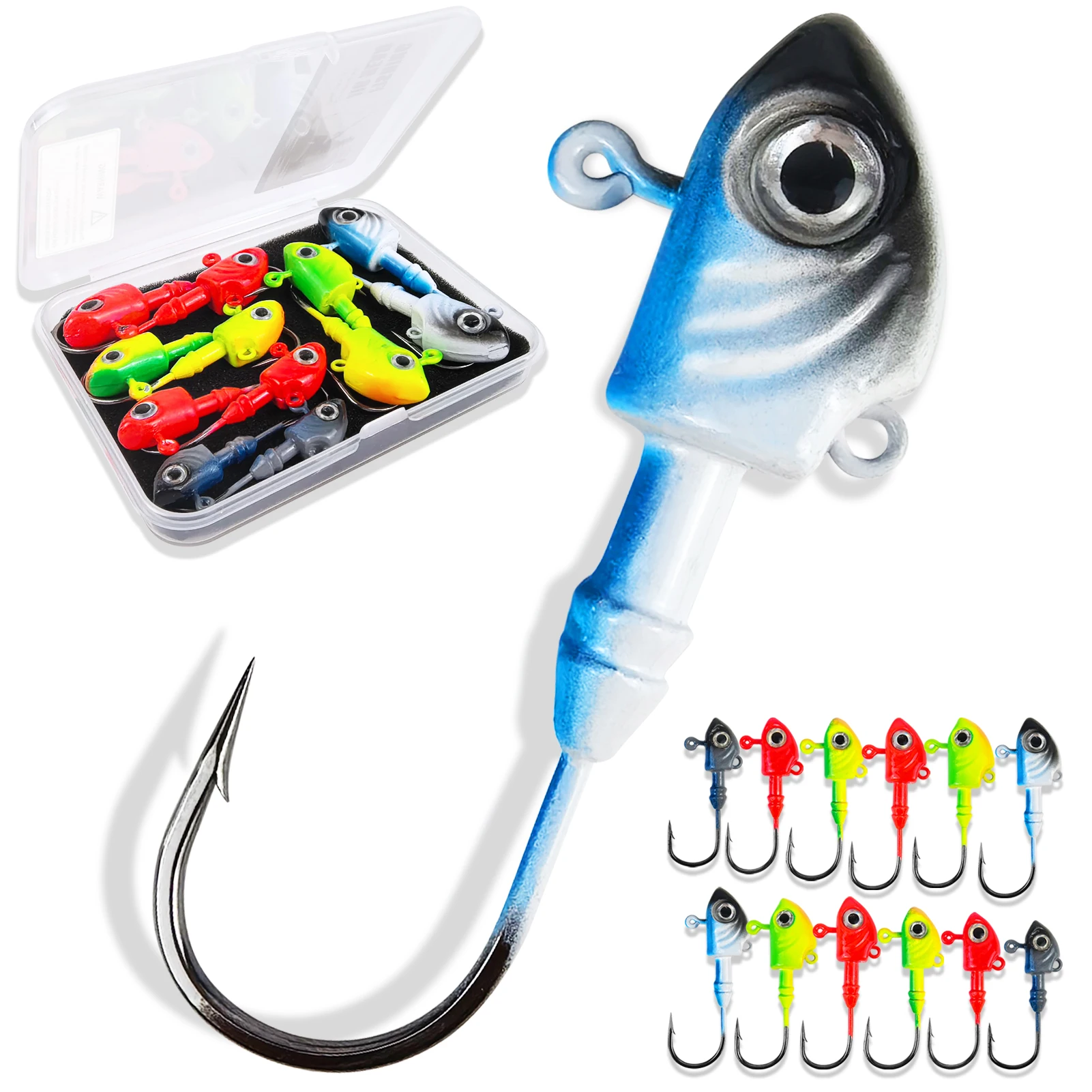 FREE FISHER Cabezas de jig con anzuelo para vinilo – agua salada - imagen 4