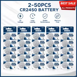 Pilas CR2450 Litio 3V – Batería Tipo Moneda 625mAh para Relojes y Mandos
