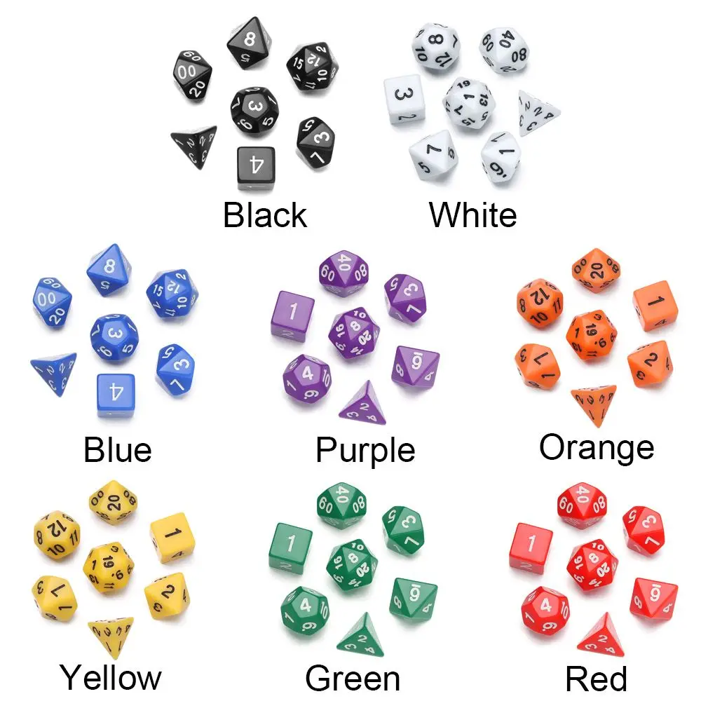 Dados poliédricos TRPG con troqueles D4 a D20 para mesa - imagen 5