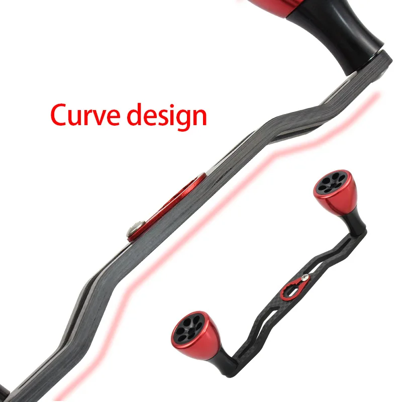 Manivela Jig Reel de fibra de carbono con perillas de aleación