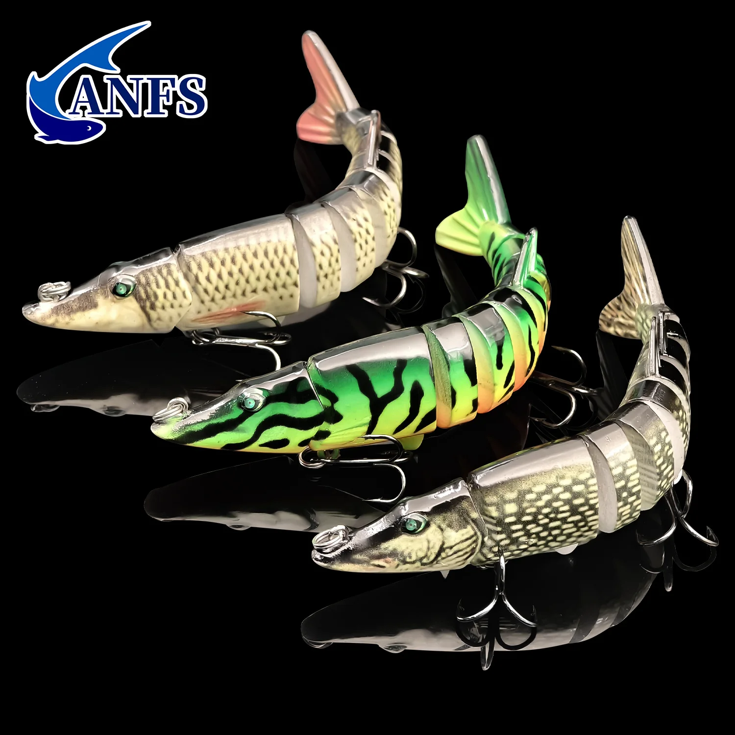 Swim bait multiseñal con acabado pearl y ojos 3D realistas