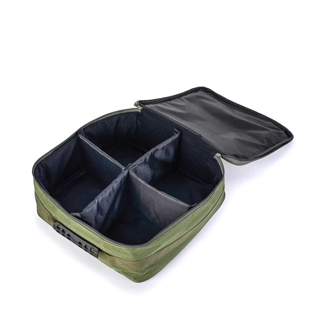 Interior de la funda con compartimento