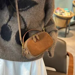 Bolso bandolera pequeño de ante sintético para mujer, estilo vintage