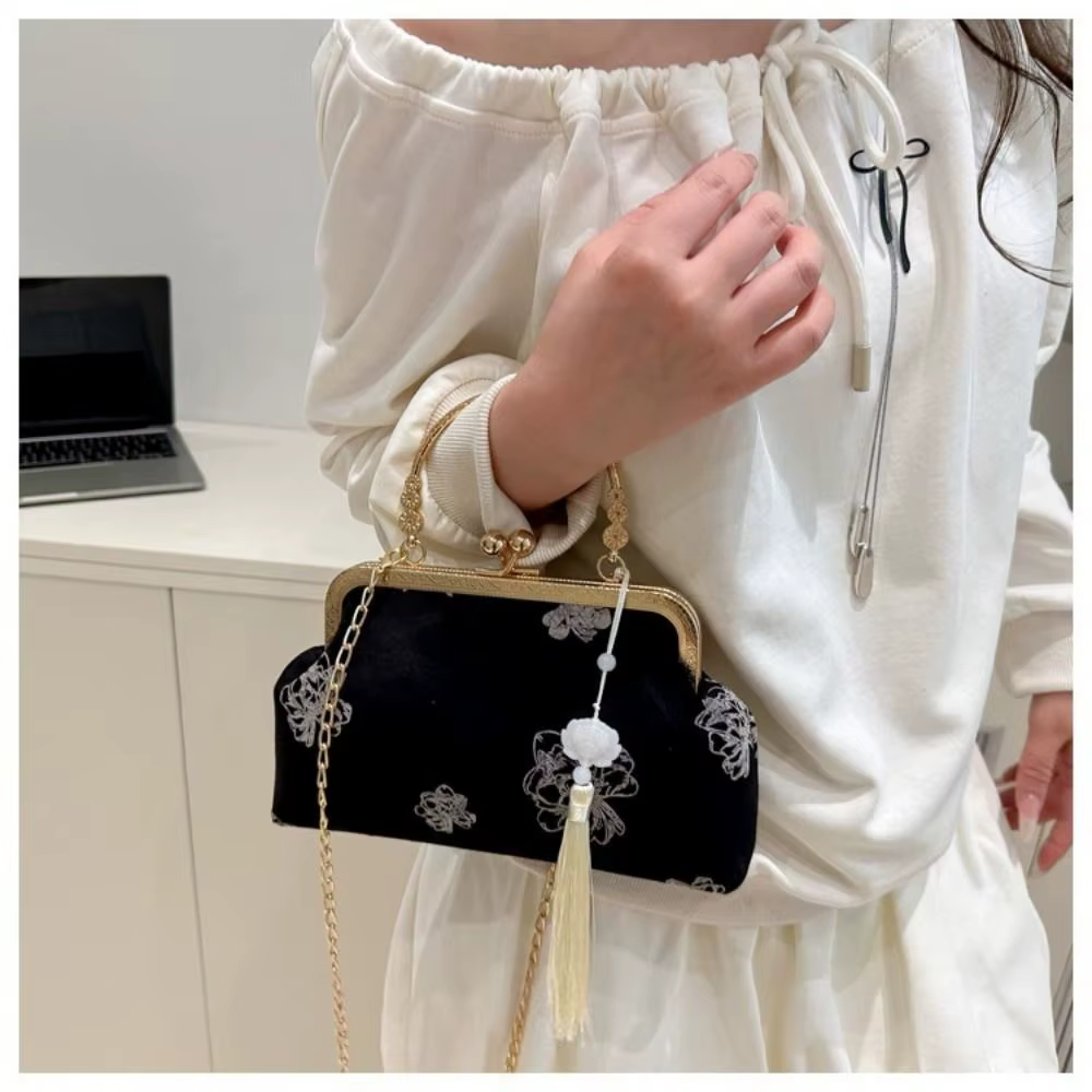 Bolso cuadrado pequeño bordado estilo chino