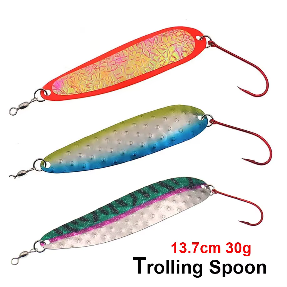 Cucharilla trolling metalica para mar - jig artificial 13,7 cm 30 g - imagen 4