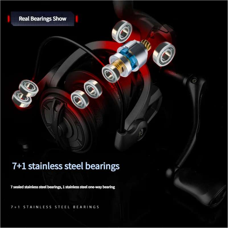 Carrete Giratorio Mavllos Skadi Bass 7+1BB IPX6 Trucha - imagen 4