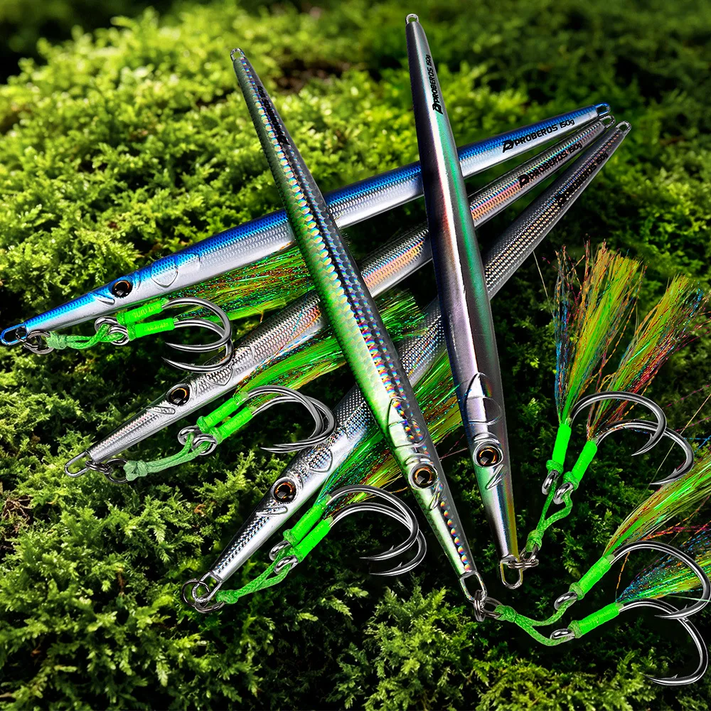 Jig de metal largo para lubina y mar con doble assist hook - imagen 5