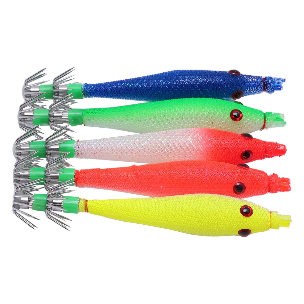 Anzuelo de calamar jig luminiscente simulación para pesca nocturna - imagen 5